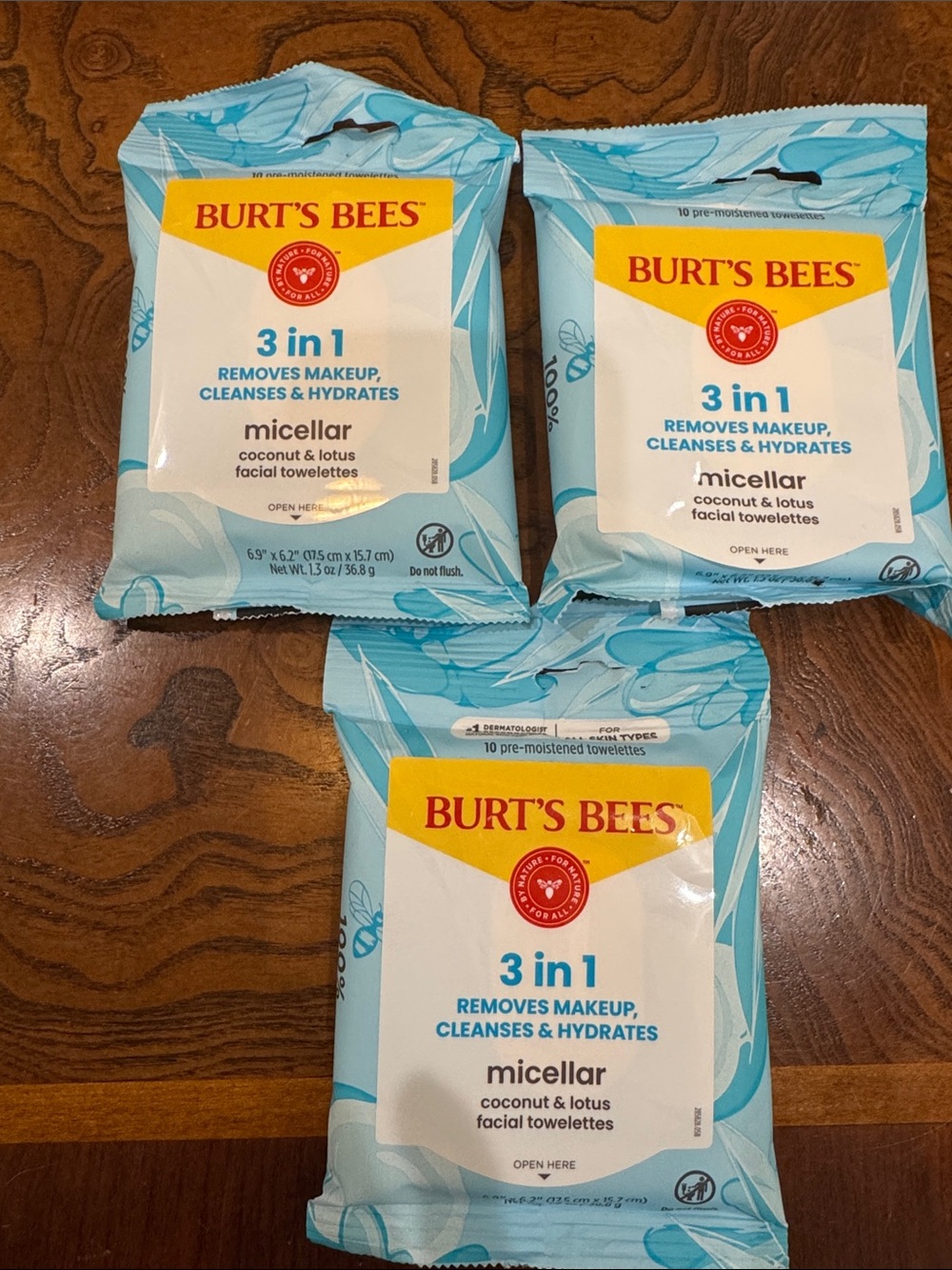Burt's Bees (3) Micellar 3-in-1 Facial Towelettes
